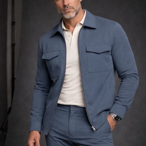man met mi piace travel overshirt in kleur kit